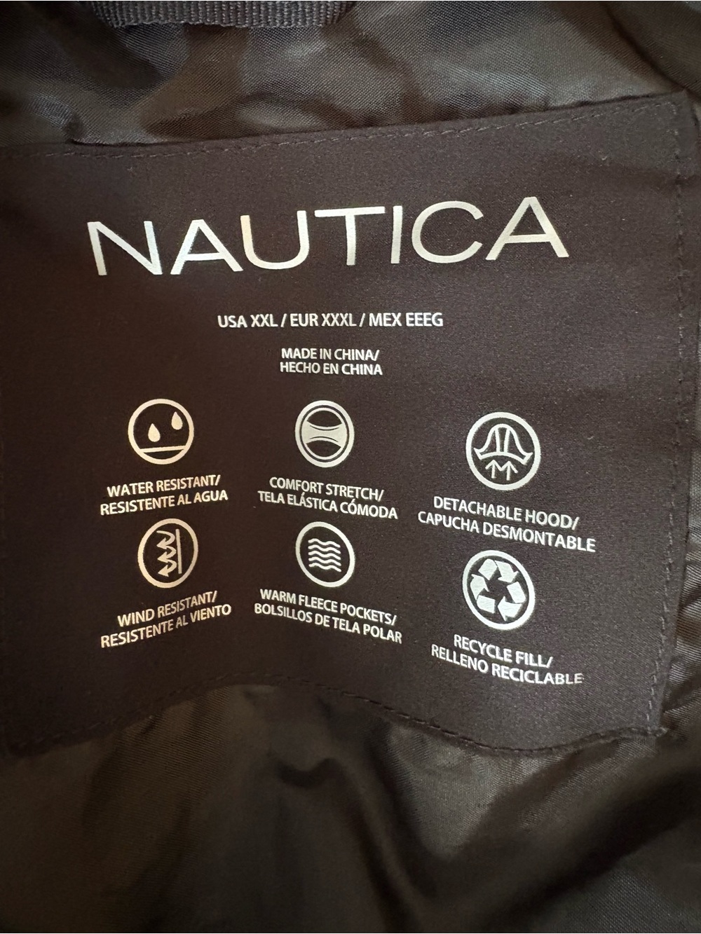 Nautica Women’s Black Quilted Puffer Jacket with Hood - Picture 4 of 5